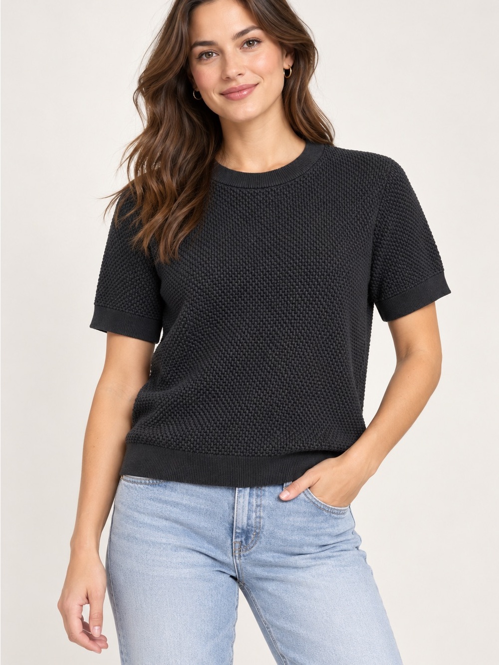 Comptoir des Cotonniers x Uniqlo Women’s Charcoal Textured Knit Size L